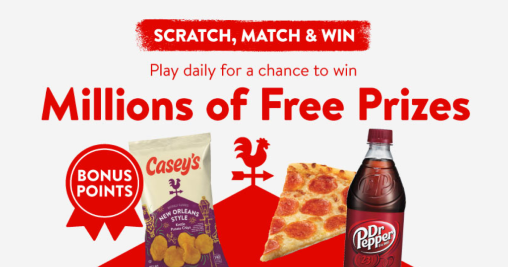 Casey’s Rewards Scratch, Match, and Win Instant Win Game The Freebie