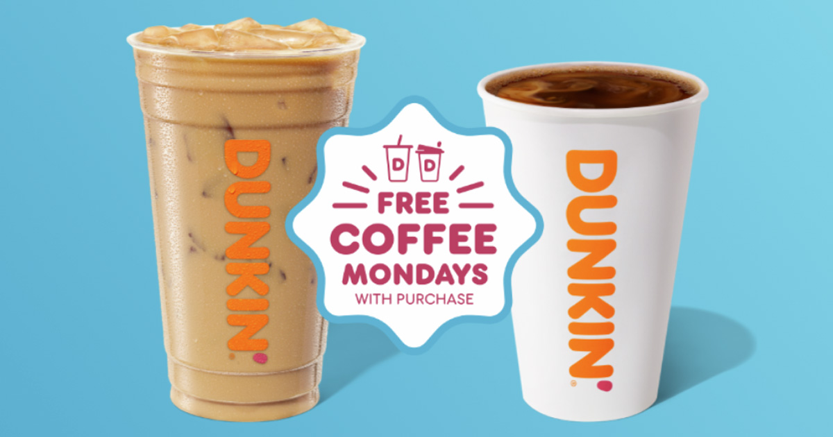 Free Coffee at Dunkin' Donuts Every Monday in May The Freebie Guy® ️️️