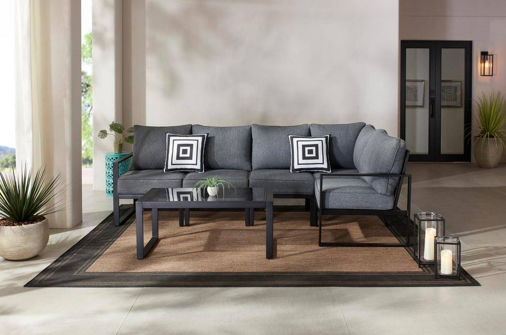 Barclay 6-Piece Black Steel Outdoor Patio