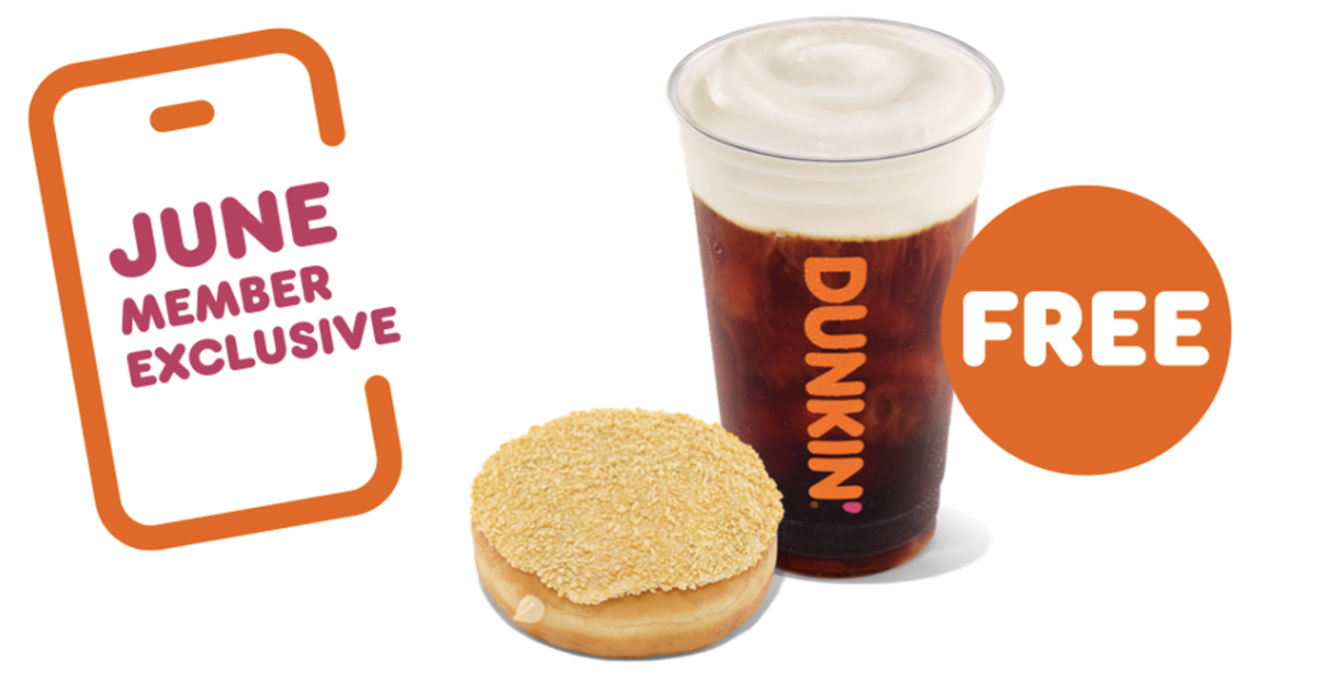 Free Medium Cold Brew with ANY Purchase at Dunkin' Donuts in June The