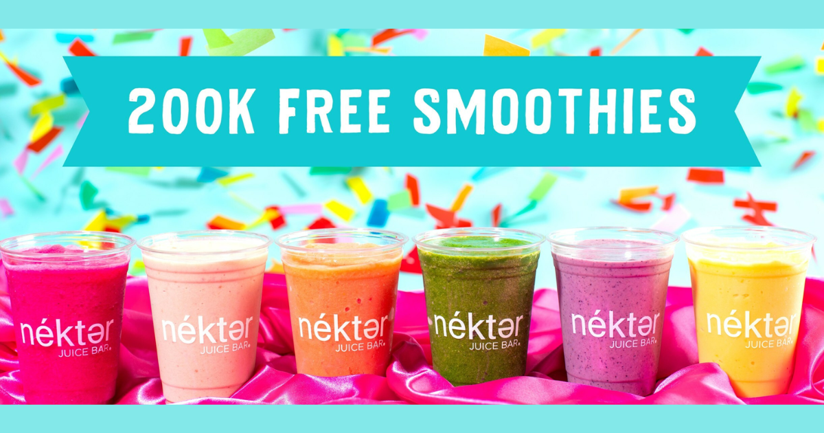 Nékter Juice Bar 200,000 Smoothie Giveaway The Freebie Guy® ️️️
