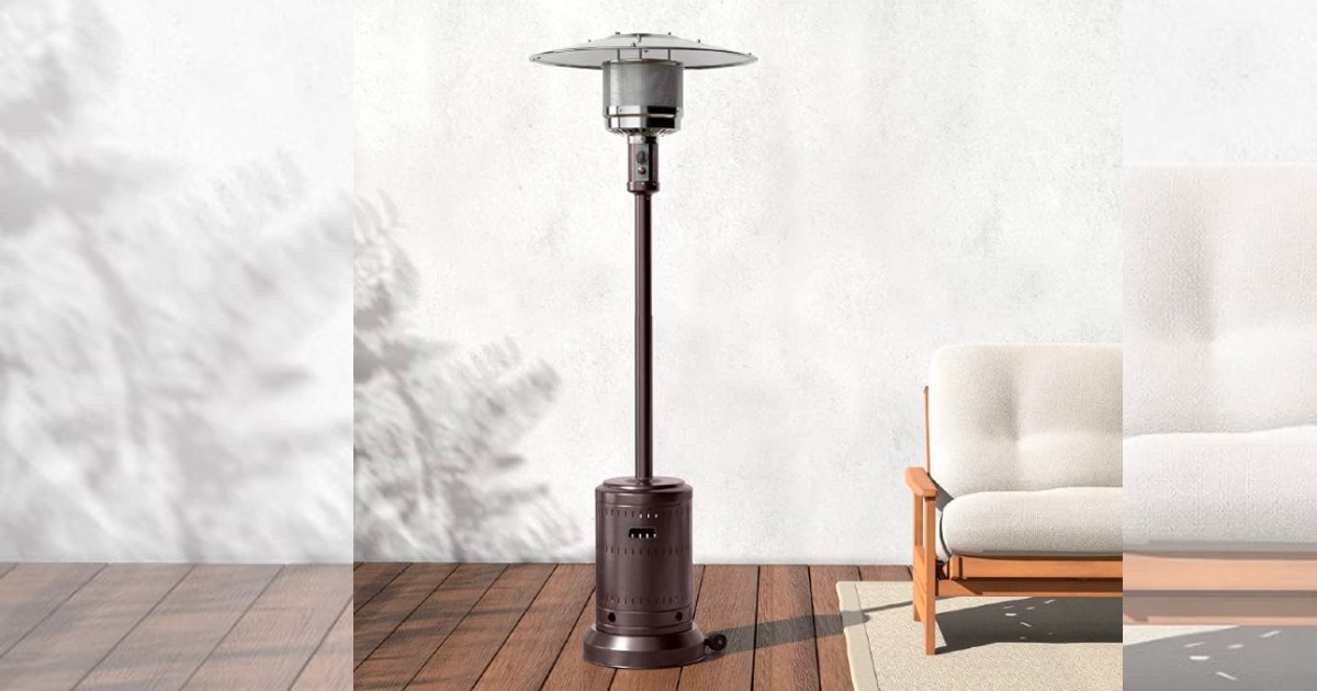 Amazon Basics Outdoor Propane Patio Heater with Wheels Only 85 on