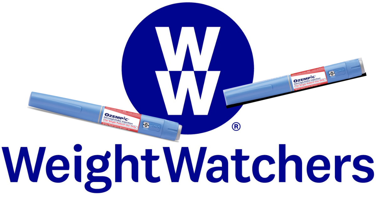 weight watchers logo with ozempic prescription by it