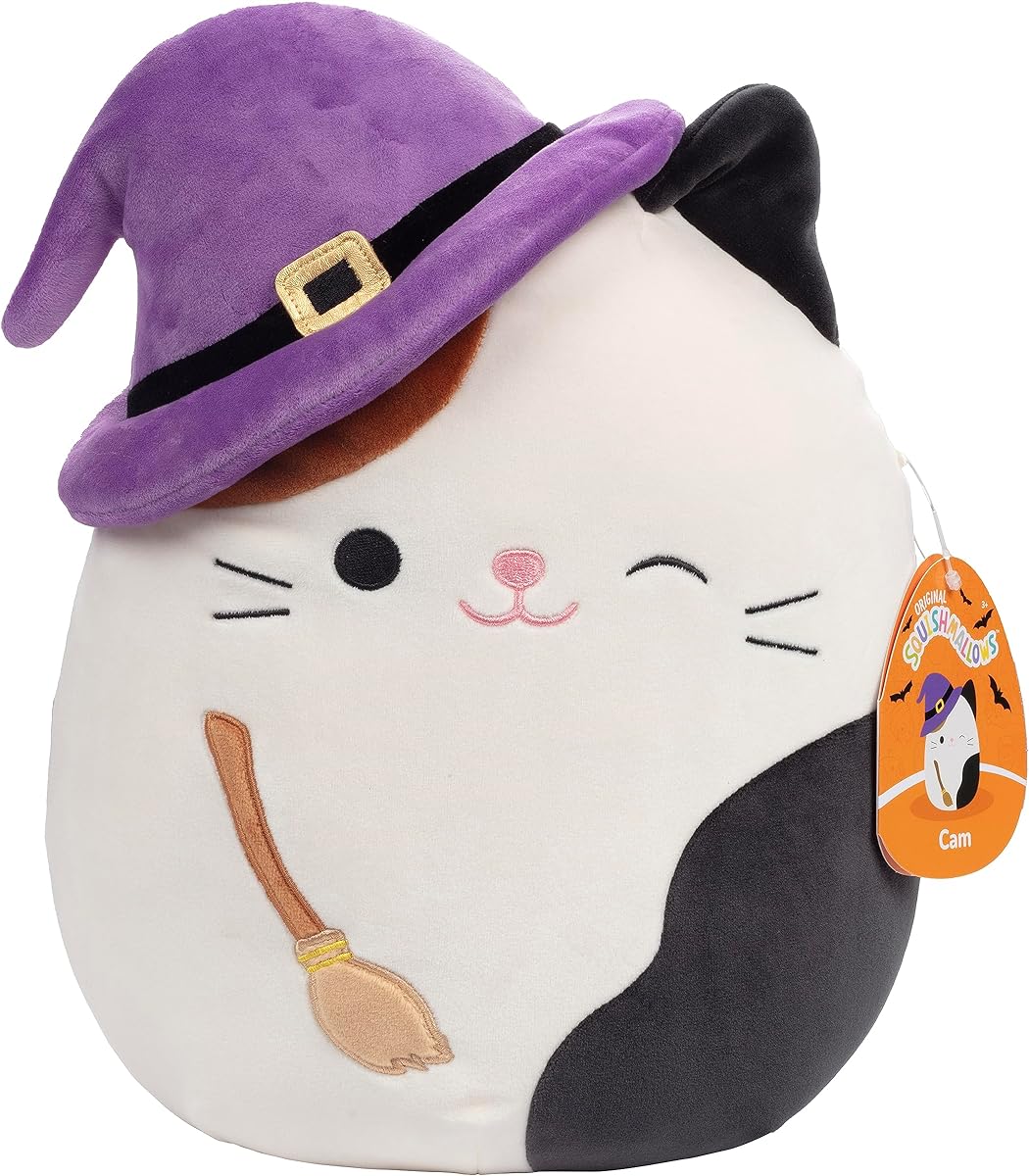 Squishmallow Cat with witch hat on