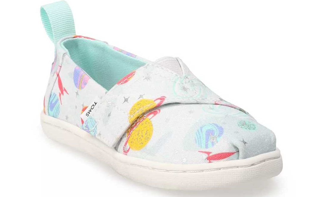 TOMS Foil Cosmic Galaxy Toddler Girls Alpargata Shoes