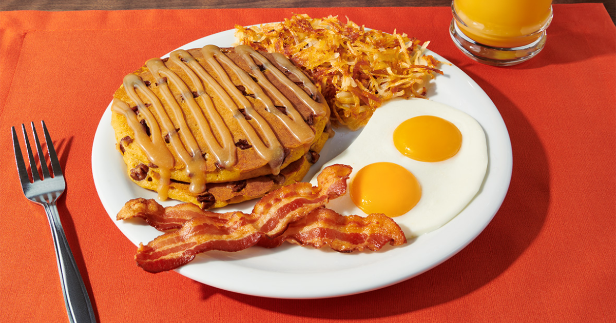 Dennys Return of the Pumpkin Pecan Pancakes for Fall
