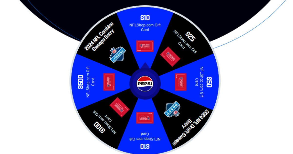 Pepsi NFL Shop Gift Card Instant Win Game