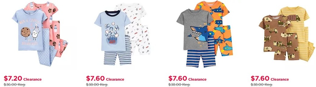 Carters Piece Pajama Sets