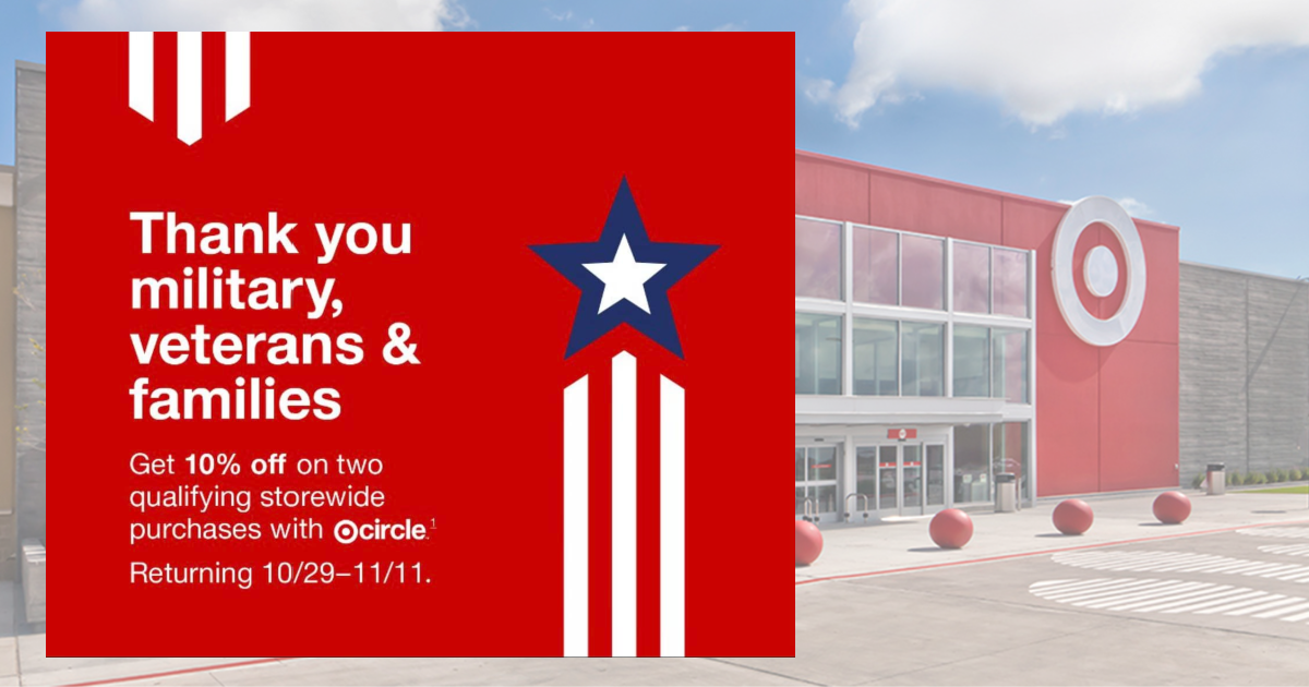 Target Military Discount for Veterans & Families 10 Off TWO
