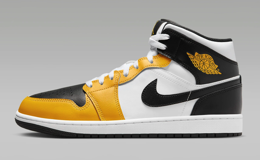 Air Jordan 1 Mid Men's Shoes in yellow and black