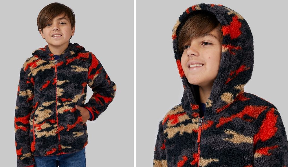 BOYS SOFT SHERPA HOODED FULL ZIP