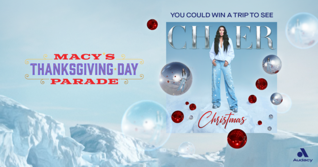 Cher at the Macys Thanksgiving Day Parade Flyaway Contest