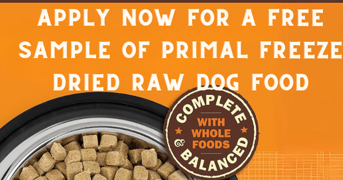 Apply for a FREE Sample of Primal Freeze Dried Raw Dog Food The