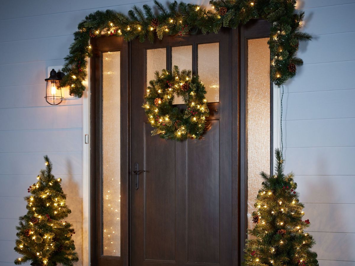 Lowe's Holiday Porch Set Only 53 Includes TWO Trees, Wreath