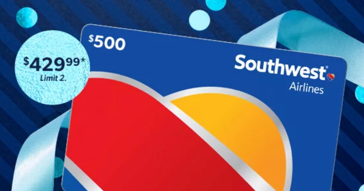 $500 Southwest Egift Cards Only $429 At Sam's Club! - The Freebie Guy® ️️️