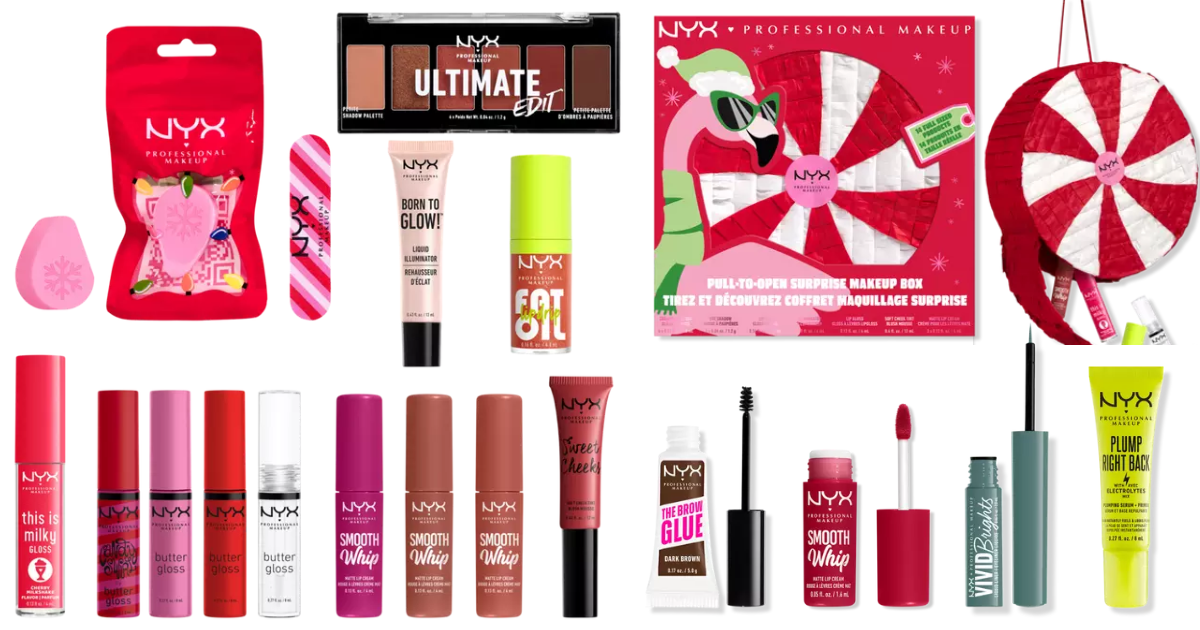 Limited Edition NYX Pull to Sleigh Surprise Makeup Holiday Gift Set +  FREEBIE SET Only $32 - The Freebie Guy® | Schmink-Sets