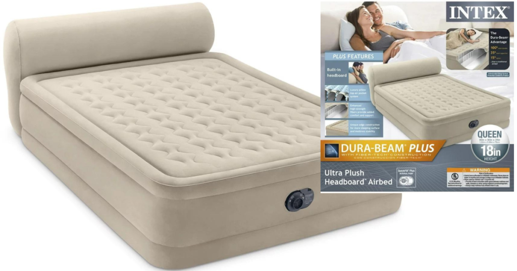 queen air mattress intex headboard walmart