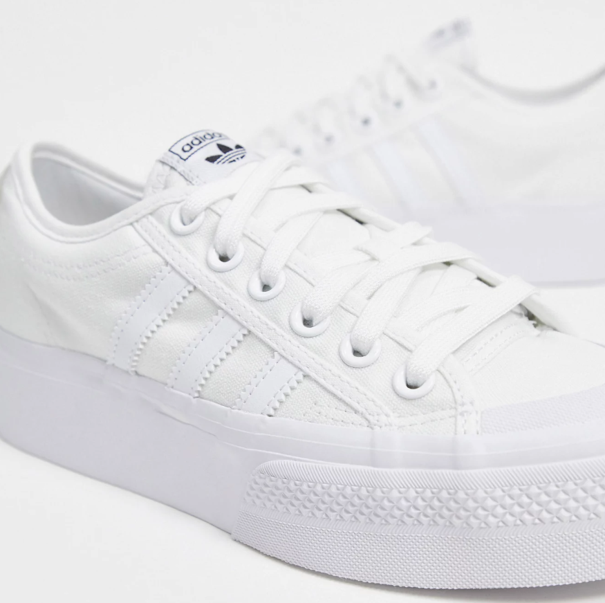 adidas Originals Nizza platform sneakers in white