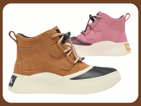 sorel youth brown pink