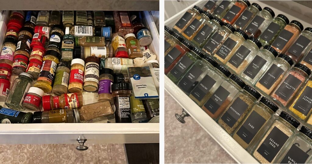 spice drawer before and after