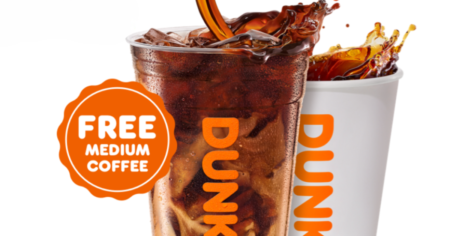 Dunkin Free Medium Iced or Hot Coffee Everyday through March th