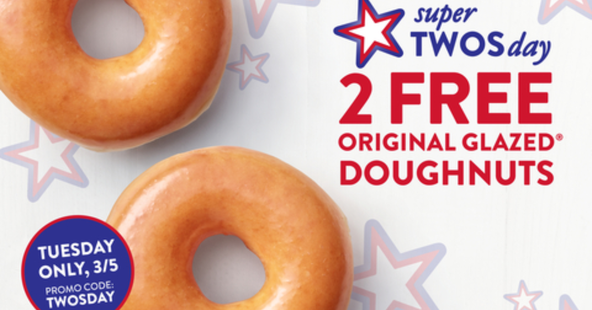 TWO Free Doughnuts At Krispy Kreme On Super TWOsday (March 5) - The ...