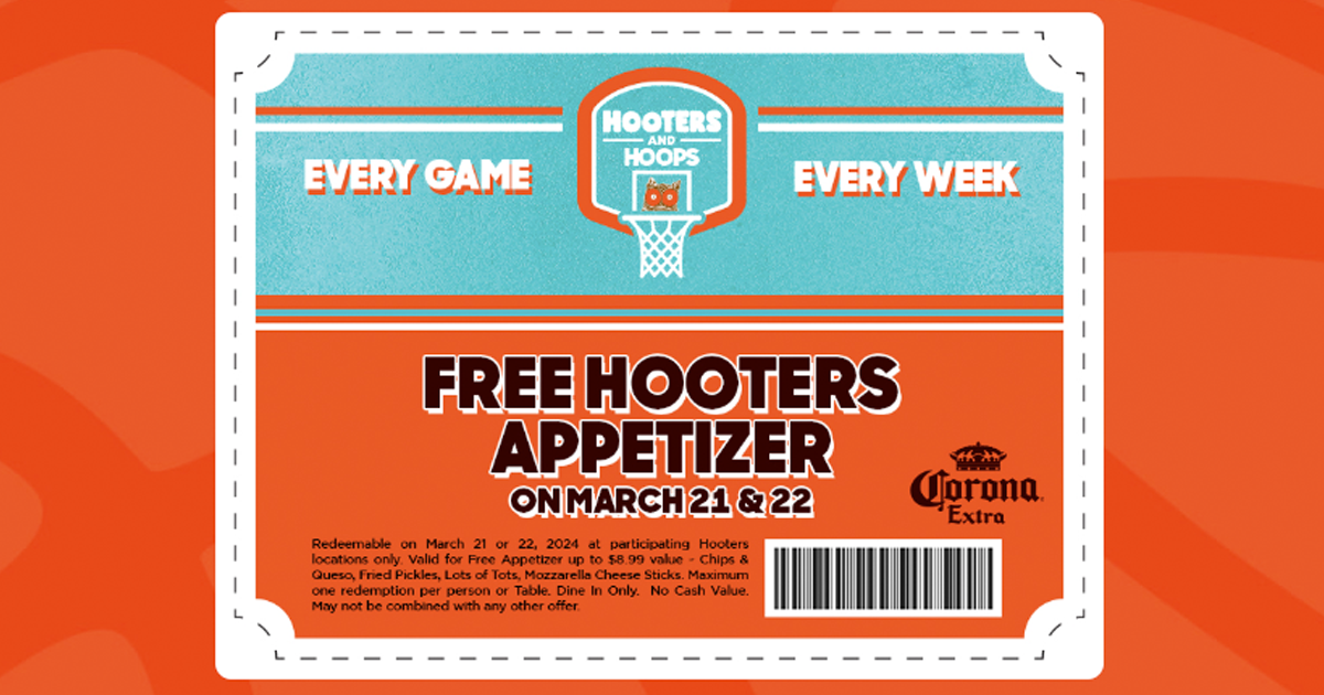 hooters free appetizer coupon 