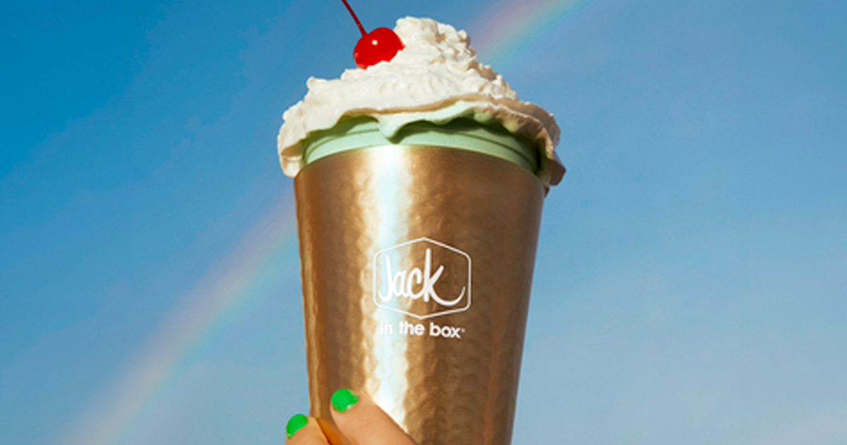 jack in the box mint shake jack in the box mint shake in hand