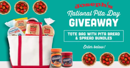 joseph s national pita day giveaway prize pack with L.L. Bean tote bag and spreads