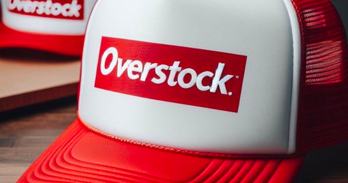 red and white overstock hat