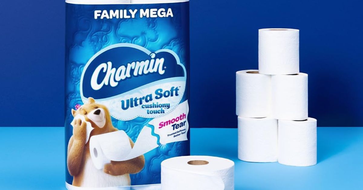 Charmin Ultra Soft Charmin Ultra Soft package with rolls of toilet paper next to it