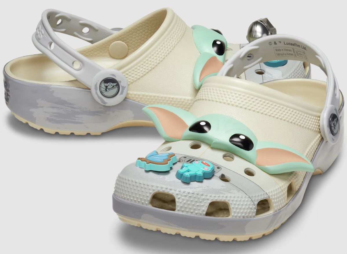 pair of Crocs Grogu Clogs