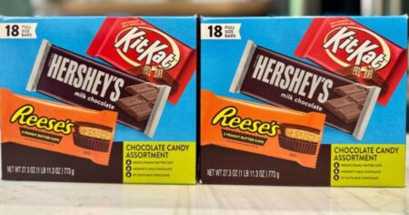 two boxes of Hershey's Candy Bars