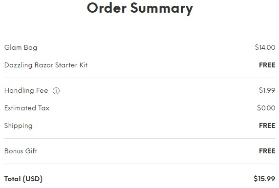 Ipsy checkout screen