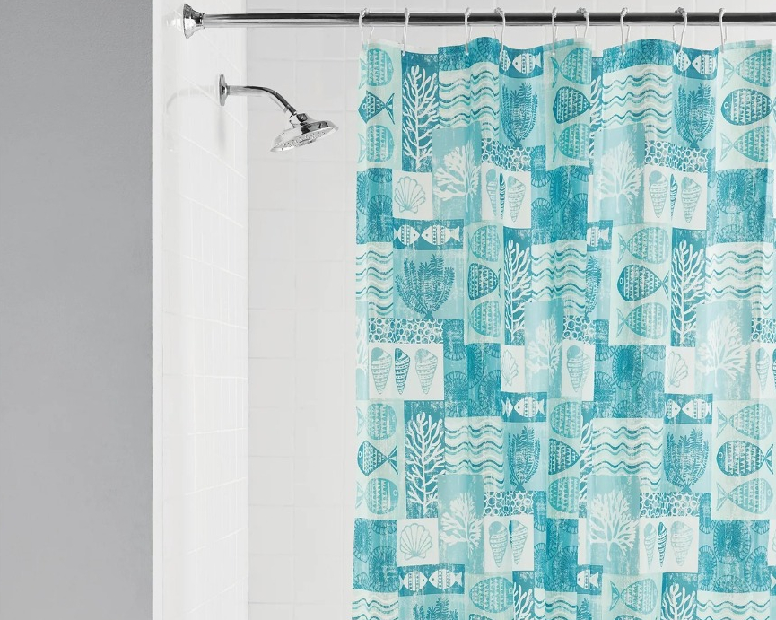 Mainstays Shower Curtain shower with a colorful shower curtain