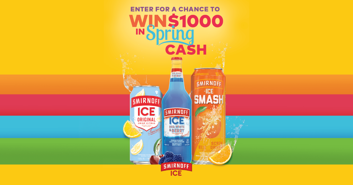 SMIRNOFF ICE/SMASH SPRING CASH SWEEPSTAKES - The Freebie Guy®