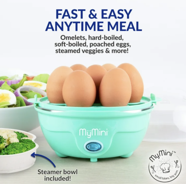 MyMini Premium 7-Egg Cooker, Teal 
