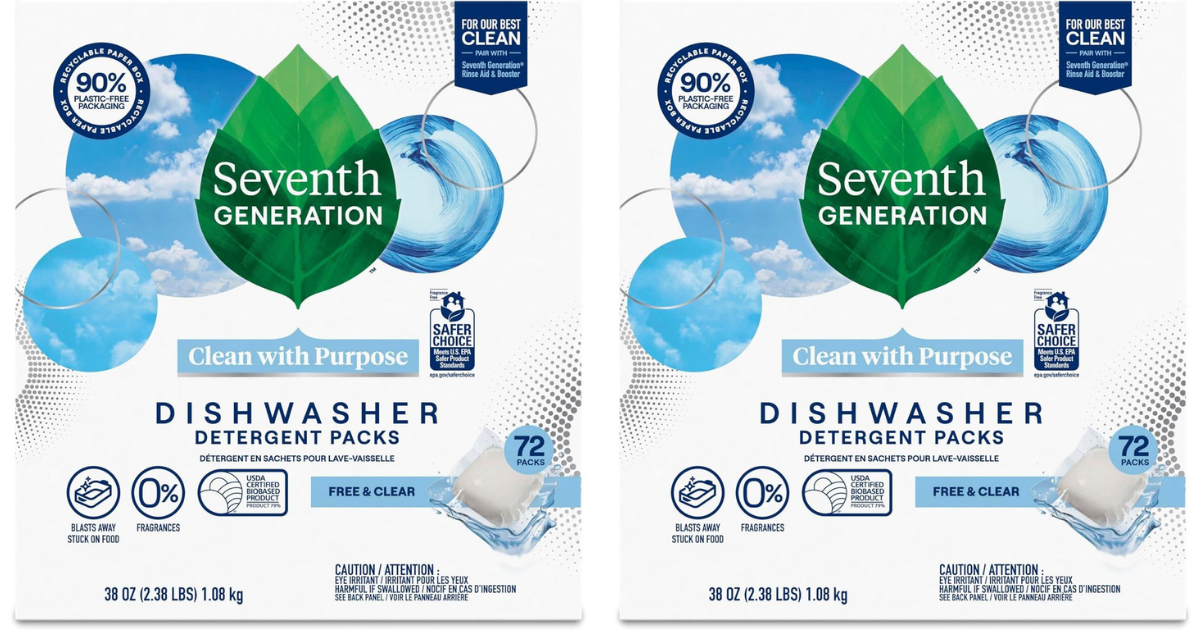 GO! 72 Count of Seventh Generation Dishwasher Pods Only 4.xx The