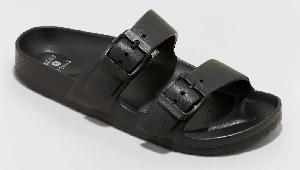 black slide sandal