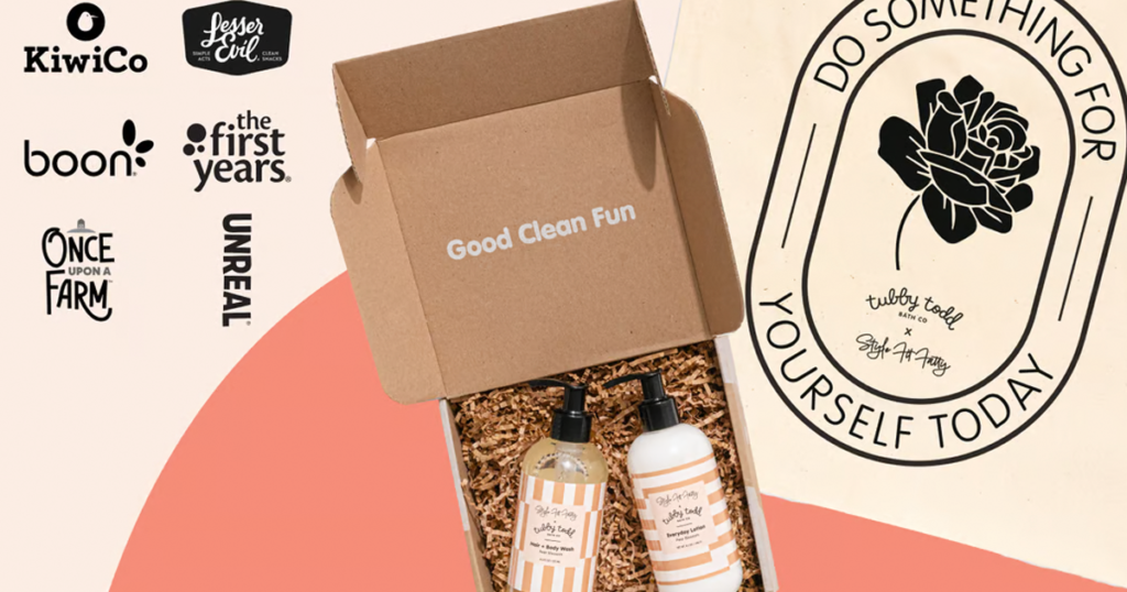 box with tubby todd products inside