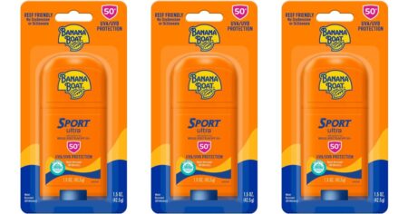 three banana boat sunscreen sticks