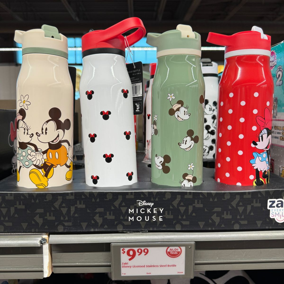 row of Disney Water Bottles

