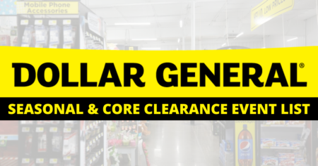 Dollar General Seasonal Core Clearance Event List