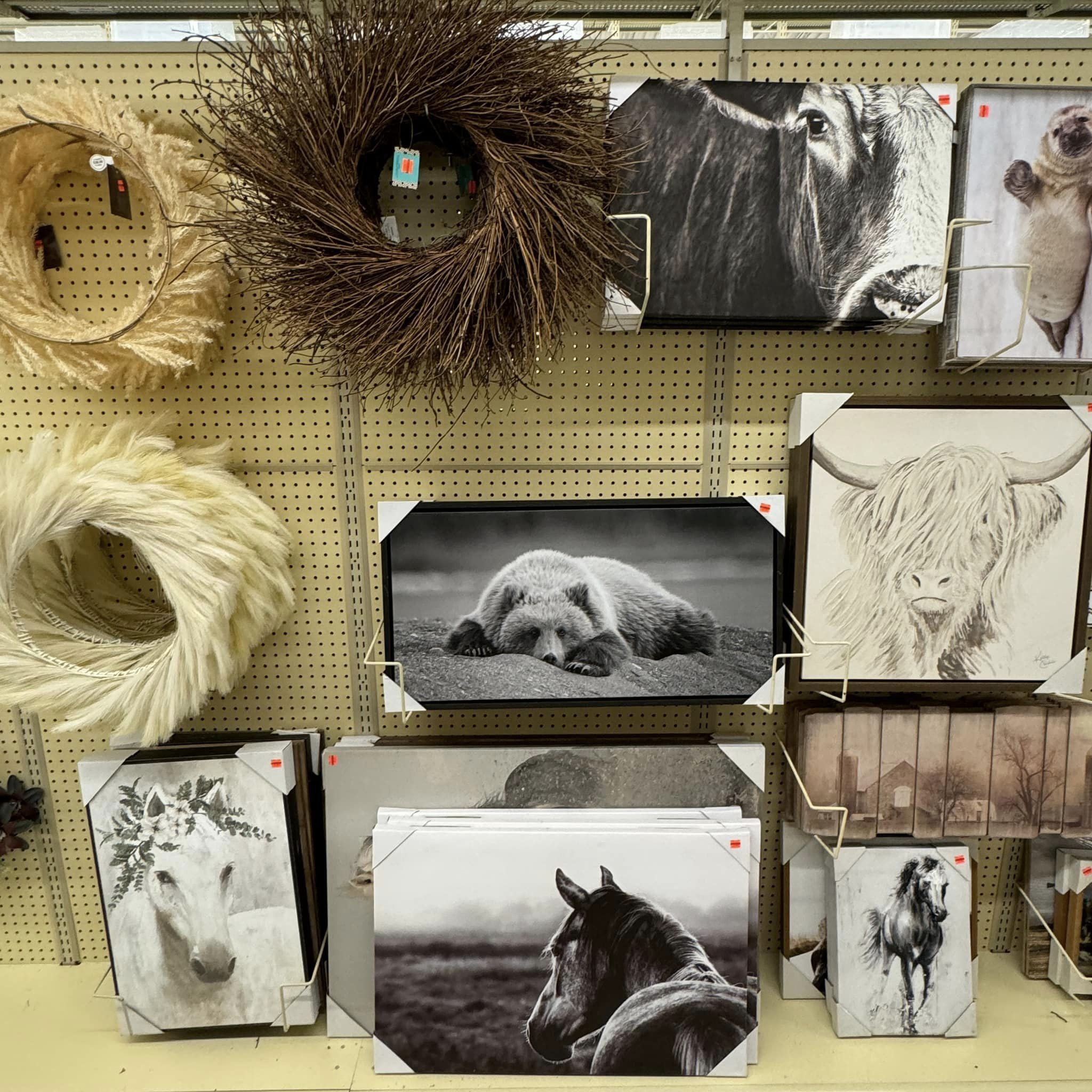 display of wall decor 