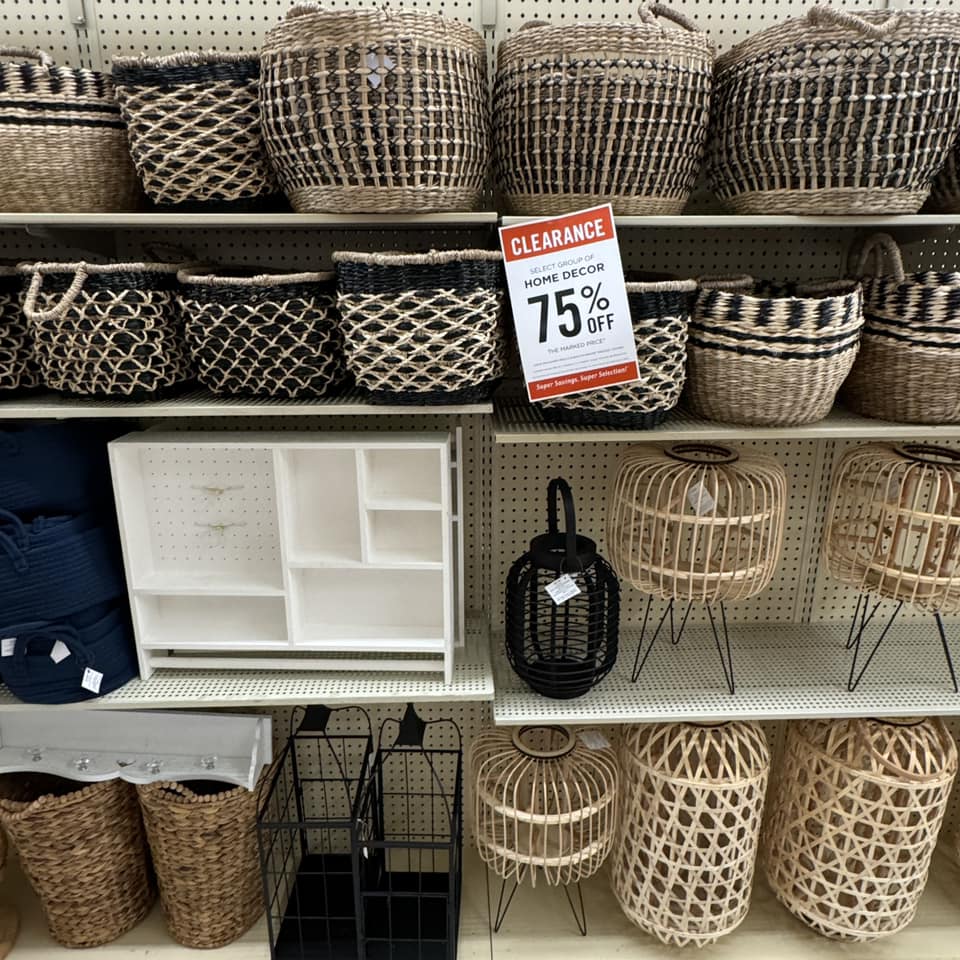 display of baskets at hobby lobby