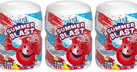 row of Kool-Aid canisters