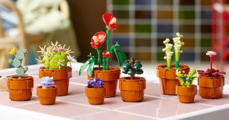LEGO tiny plants in pots sets on a table