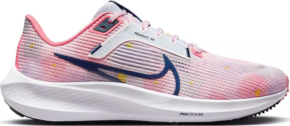 pink and white Nike sneaker