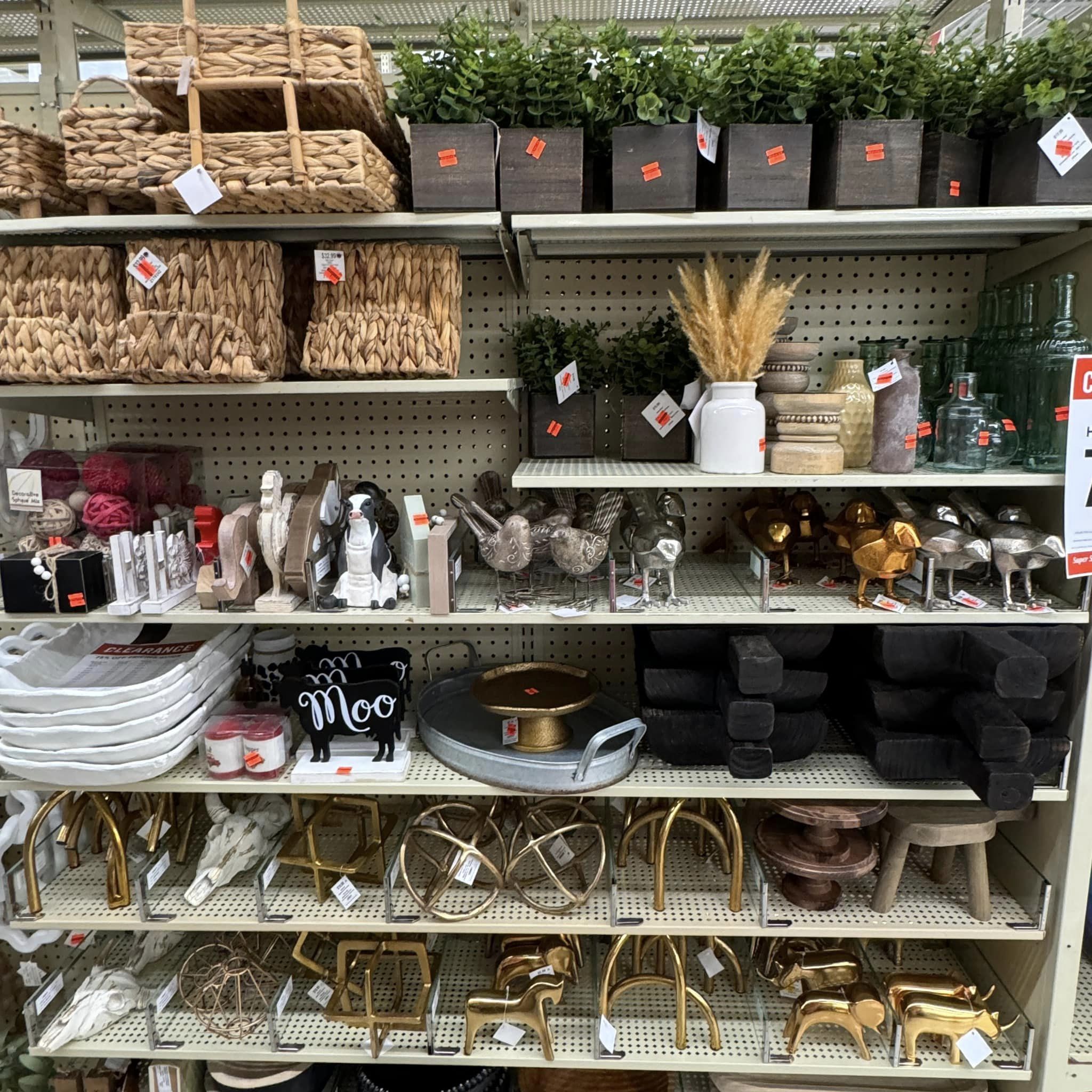 display of tabletop decor