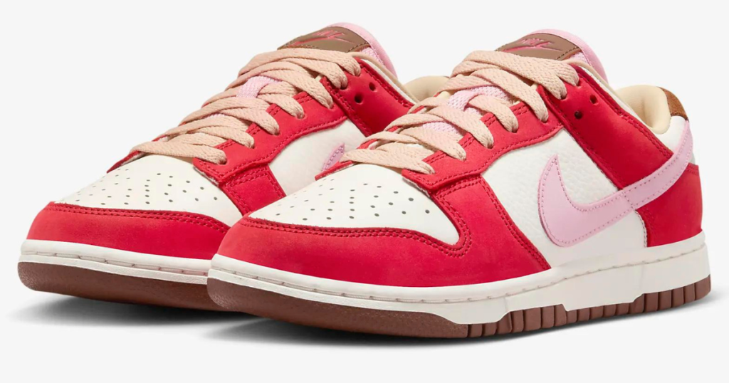 nike dunk low pink red brown